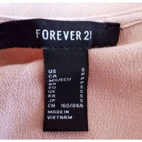 FOREVER 21 BLUSH LONG SLEEVE BODYSUIT SZ.S EUC. - Picture 6 of 6